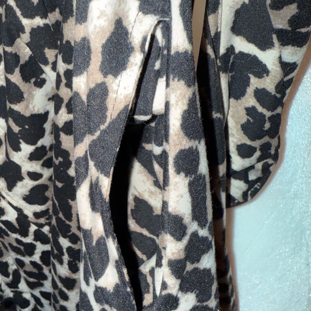 Casual Leopard Print Long Sleeve Dress with pockets - Picture 5 of 7